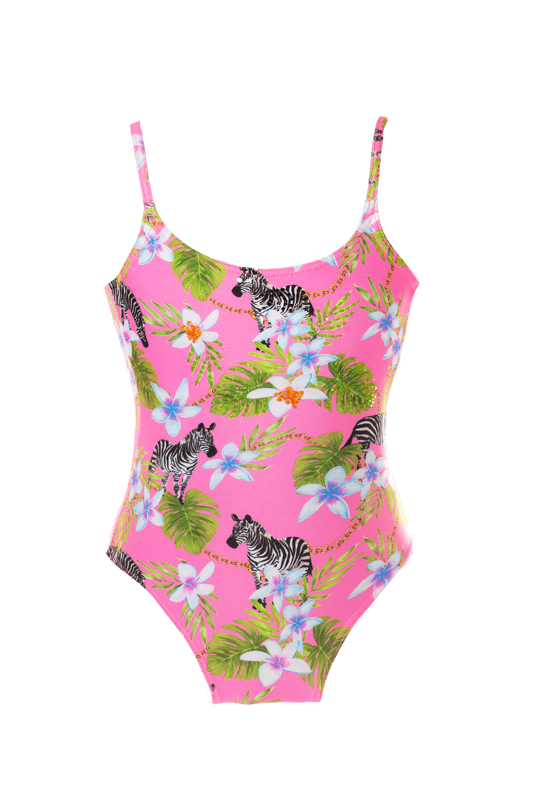 pink zebra print swimsuit