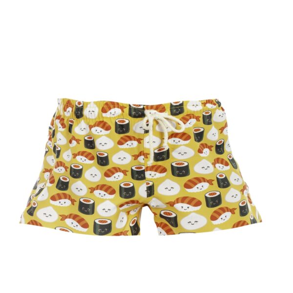 Yellow sushi print swim shorts