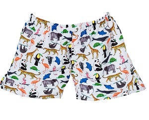 white with colorful animal print