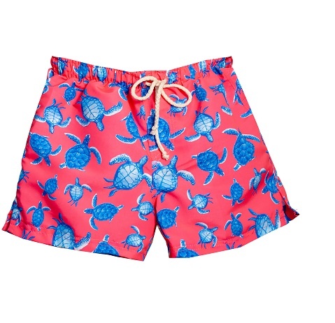 Boy’s Coral Pink Sea Turtle Swim Shorts